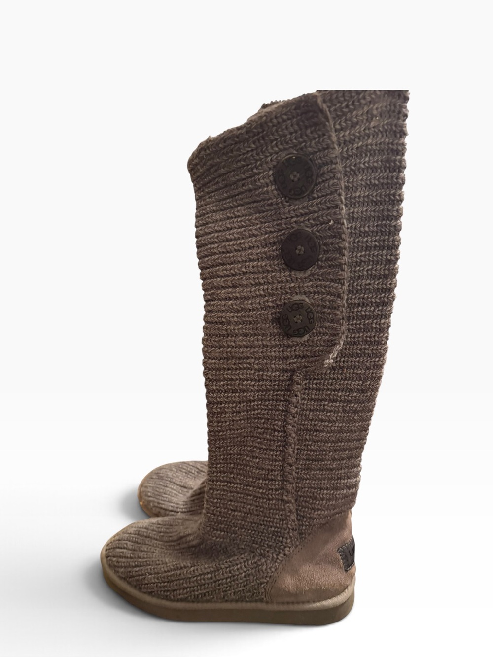 Ugg Classic Cardy Knit Wool Button Tall Boots size 10 Knit Warm Slouch - Picture 7 of 10
